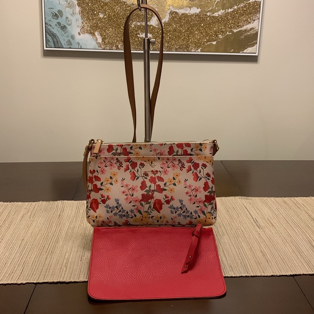 Nanette Lepore Mirabel floral bag w/pouch EUC - Picture 6 of 17